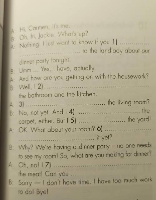 1.speak to the landlady √2.clean bathroom and kitchen √3.dust living room ×4. hoover carpet ×5.sweep