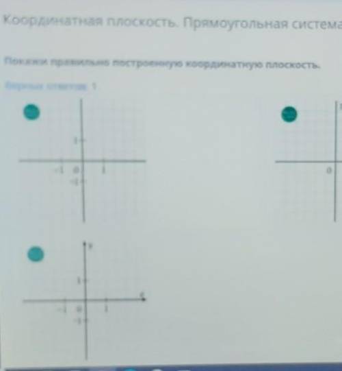 Координатная плоскость. Прямоугольная система координат. Урок 1 Укажи координатную плоскость.Верных