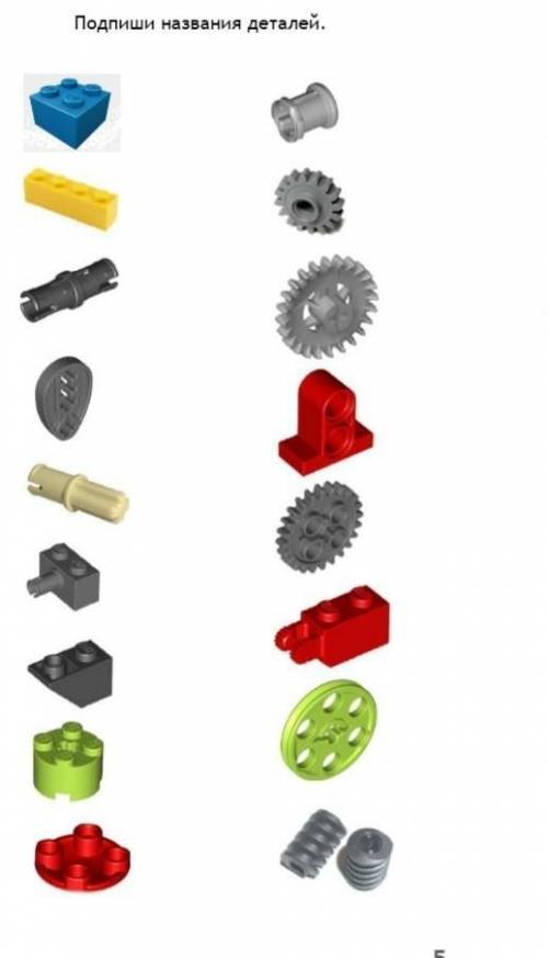 Назови название деталей лего​