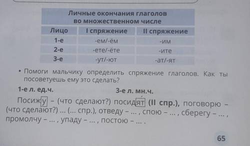 2-e Личные окончания глаголовво множественном числеЛицо І спряжение ІІ спряжение1-е-ем/-ёмим-eтe/-ёт