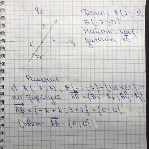 5. Даны векторы A (2; -3) и Б (-2; -3). Найдите координаты вектора:​ 1) c=a-2b.2) c=-2a+b3) c=-3a-2b