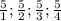 \frac{5}{1} ;\frac{5}{2} ;\frac{5}{3} ;\frac{5}{4}