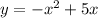 y = - x^{2} + 5x