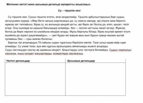 Мәтіннің негізгі және қосымша ақпаратты табамыз Көмек тесіндерш