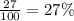 \frac{27}{100} = 27\%