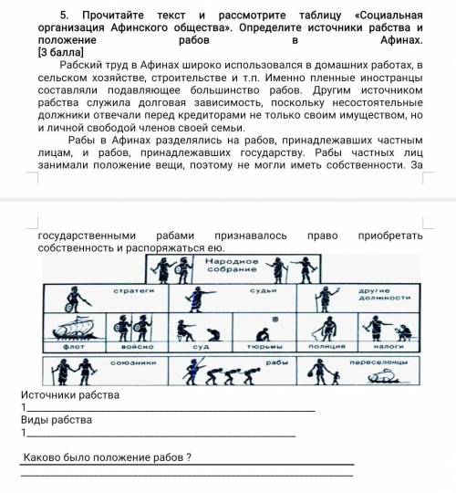 Прочитайте текст и рассмотрите таблицу «Социальная организация Афинского общества». Определите источ