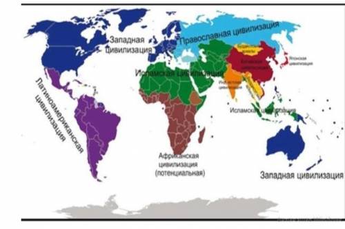 Задание 1.Работа с картой 1. По карте определите современные цивилизации по С. Хантингтону. 2. Испол