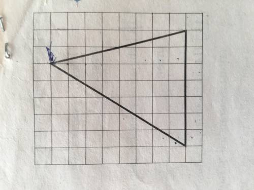 На клетчатой бумаге изображён треугольник. Размер клетки 1х1