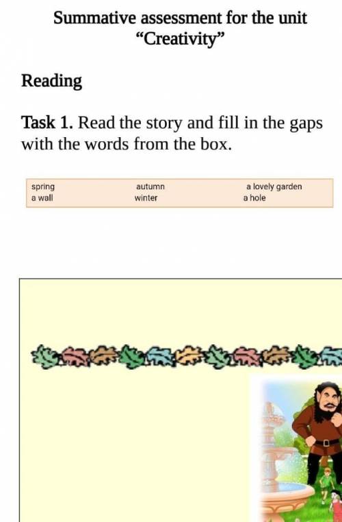 Task 1. Read the story and fill in the gaps with the words from the box.  ​