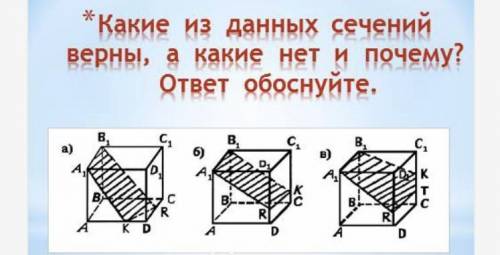 Какие из данных сечений верны, а какие нет и почему? ответ обоснуйте.