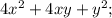 4x^{2}+4xy+y^{2};