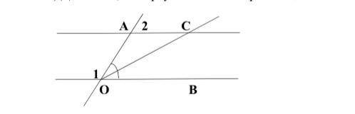 На данном рисунке ОС-биссектрис∠АОВ,∠1=138,∠2=42. а) Докажите, что прямая АС параллельна ОВ. б) Док