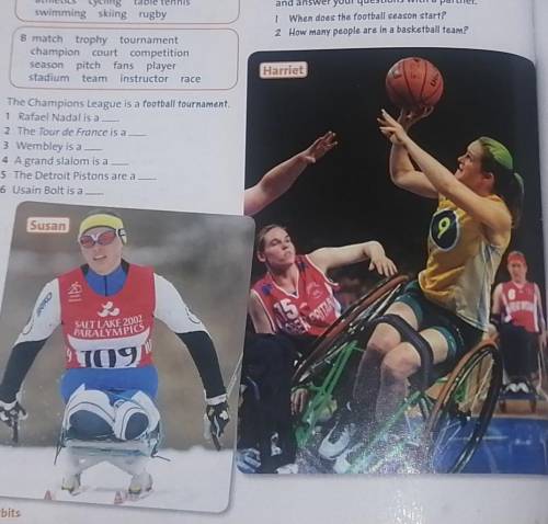 3.05 Look at the photos and listen to three interviews about disabled people and sport.Which person