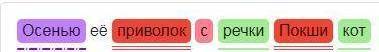 синтаксичекий разбор предложения Осенью её приволок с речки Покши кот.​