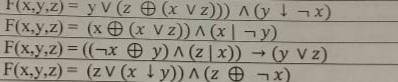 С таблицы истинности установите на каких наборах логических переменных функция F истина, а на каких-
