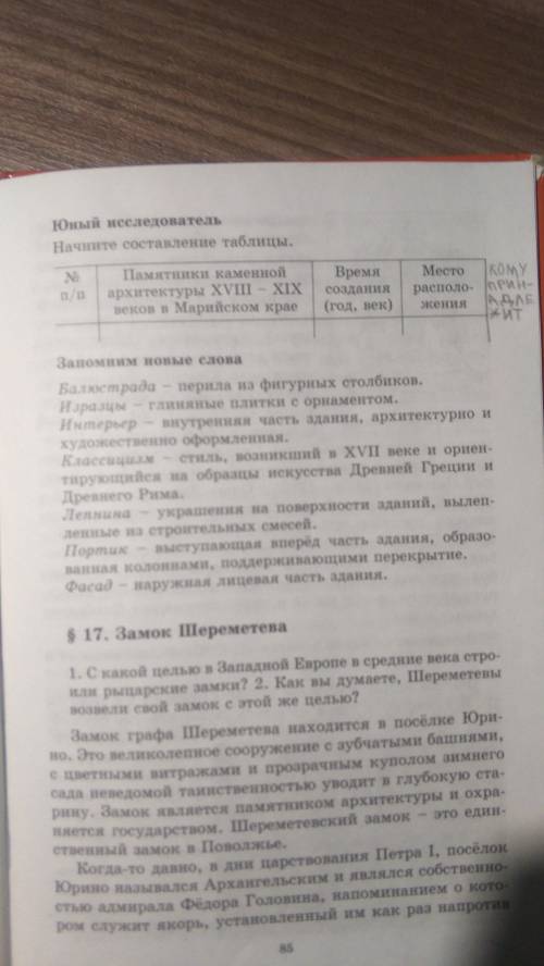 Там написано кому принадлежит. Надо сделать таблицу