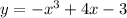 y = - x {}^{3} + 4x - 3