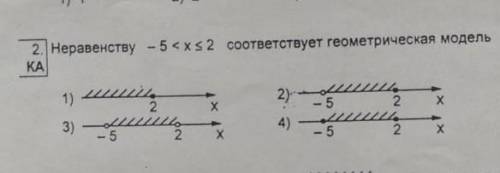 Неравенству -5<x≤2 соответствует геометрическая модель​