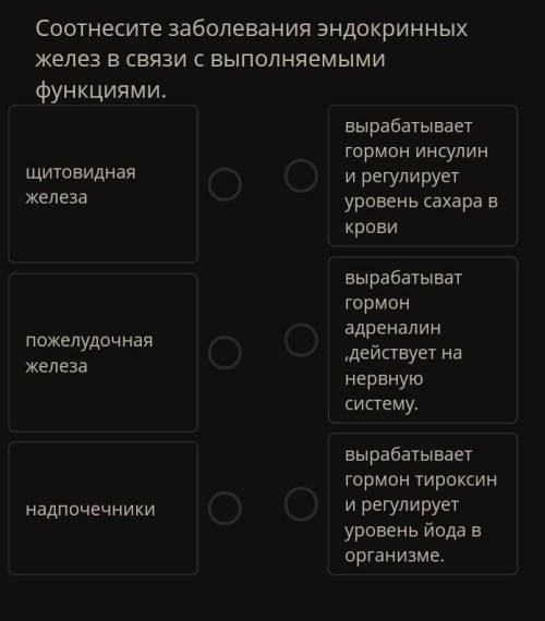 Соотнесите заболевания эндокринных желез в связи с выполняемыми функциями​