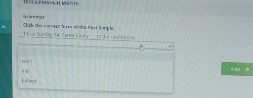 Grammar Click the correct form of the Past Simple.1.Last Sunday the Carter family to the countryside