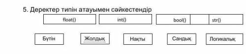 5. Деректер типін атауымен сәйкестендір​