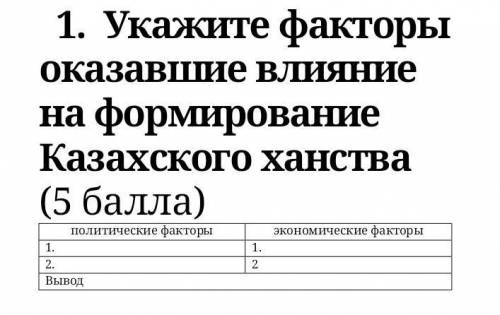 Укажите факторы оказавшие влияние на формирование казахского ханства​