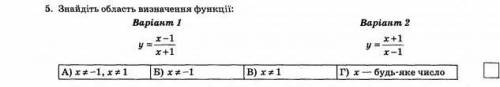 Знайдіть область визначення функції:Варіант 1​