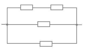 Рассмотри участок цепи, состоящий из одинаковых резисторов! Какое количество теплоты выделится на да