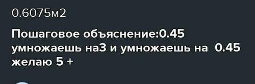 Найди площадь прямоугольника, если ширина составляет 0,45 метра, а длина в3 раза больше ширины.​