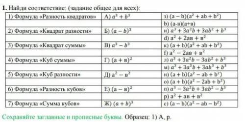 Всех): 1) Формула «Разность квадратов» 2) Формула «Квадрат разности» 3) Формула «Квадрат суммы» 4) Ф