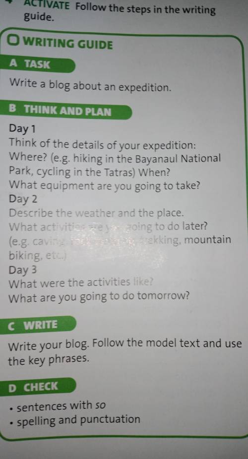 Task 2. Writing.. Follow the steps in the writing guide. (90 words) Use the plan below. Example:Da