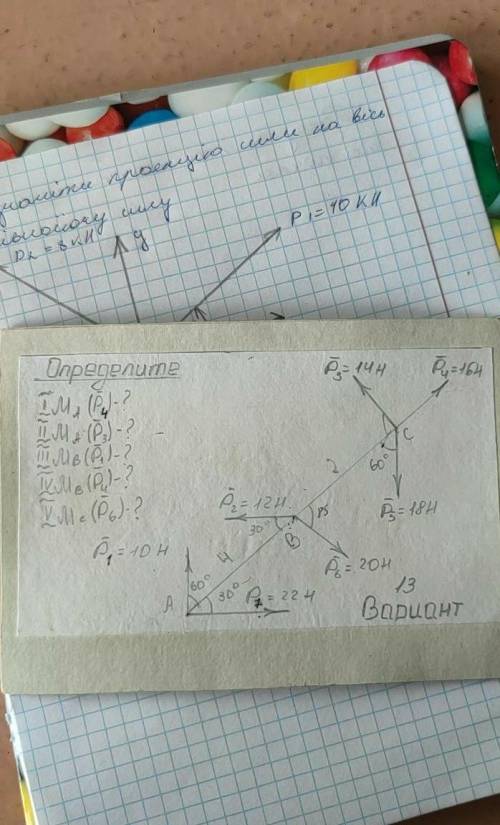 Визначіти момент сили відносно точки ​