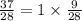 \frac{37}{28} = 1 \times \frac{9}{28}