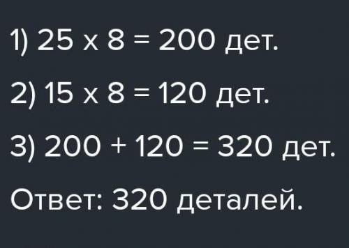 Мастер изготавливает 25 деталей в день, а его 15. За сколько дней они изготовят 160 деталей,если они