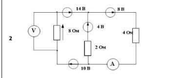 , КР: Задача по электротехнике Найти значение амперметра, если Вольтметр показывает 16В