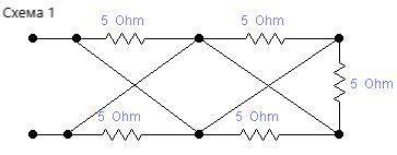 Рассчитать эквивалентное сопротивление цепей 1, 2 и 3. Рассчитать схему 4 методом эквивалентных прео