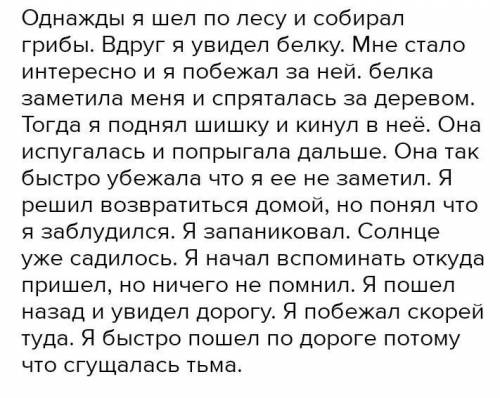 Придумать рассказ на тему: Мой поход в лес. 3 класс