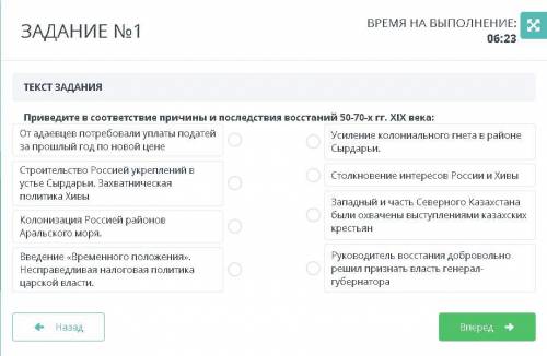 Приведите в соответствие причины и последствия восстаний 50-70-х гг. XIX века: От адаевцев Усиление