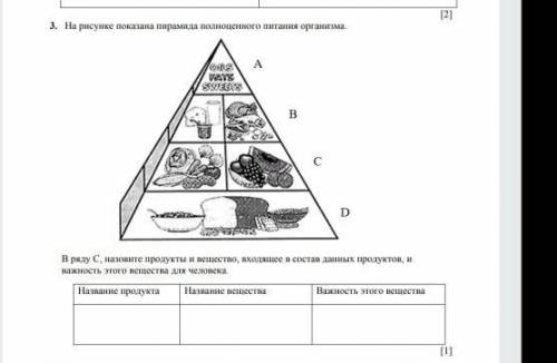 задание 3 на рисунке показана пирамида полноценного питания организма abcde в ряду C Назовите продук