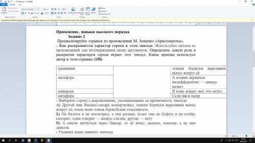 СОР ЛИТЕРАТУРА Задание 2 Проанализируйте отрывок из произведения М. Зощенко «Аристократка». - Как ра