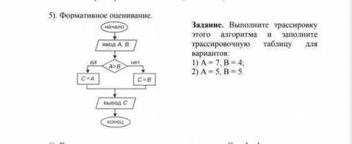 Выполните трассировку этого алгоритма и заполните трассировочную таблицу​