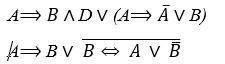 С эквивалентных преобразований доказать, что формула является противоречием. А⟹B∧ D ∨ (A⟹A ̅ ∨ B)A⟹