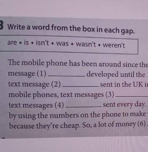 Write a word from the box in each gap.​