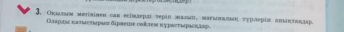 Оқылым мәтінінен сан есімдерді теріп жазып, мағыналық түрлерін анықтаңдар.​