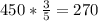 450*\frac{3}{5} =270