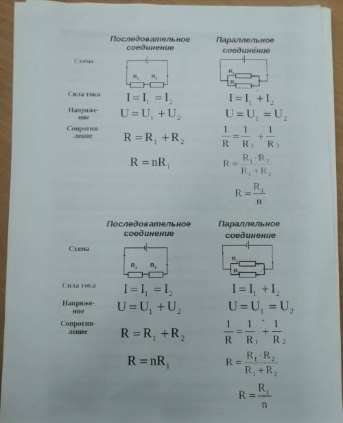 Физика зачёт 8 класс по теме Электрический ток