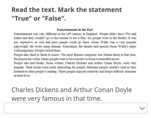 Read the Text. Mark the statements true or false ​