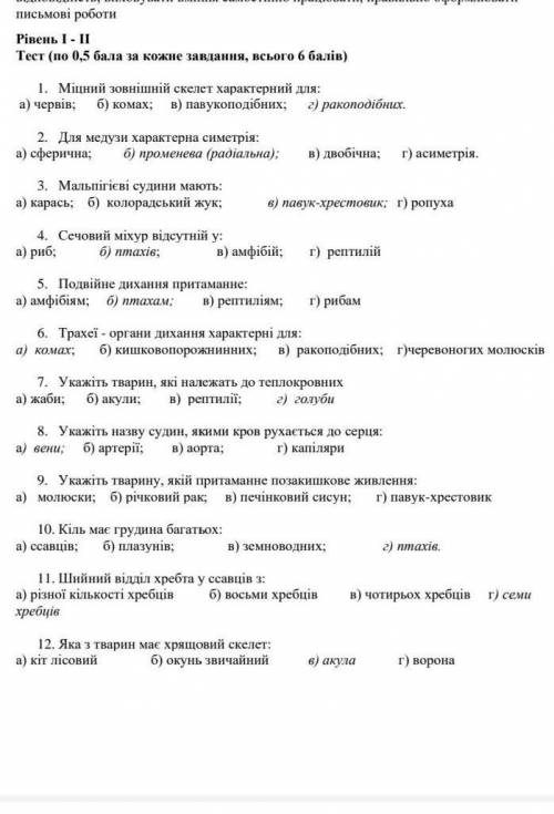 Узагальнення знань з теми Процеси Життєдіяльності тварин​