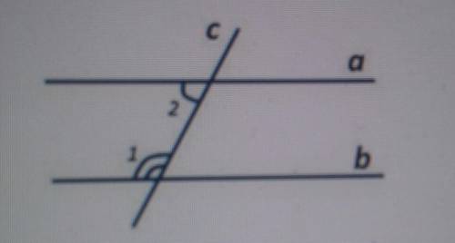 По данным рисунка найдите углы 1 и 2, если a║b и 1 в четыре раза больше 2.