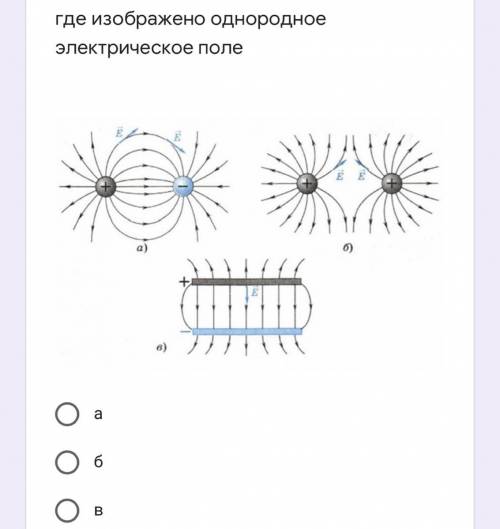 Где изображено однородное электрическое поле ?